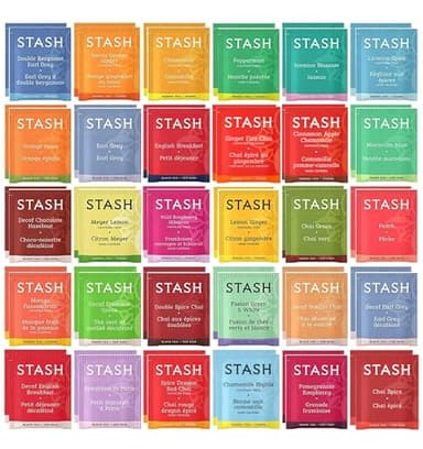 Stash Tea Bags Sampler Assortment (52 Count) 30 Different Flavors Gifts for Her Him Women Men Mom Dad Friends Coworkers Family