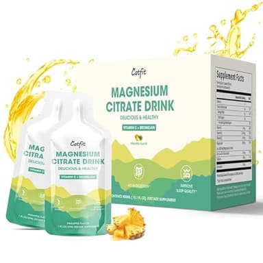 Magnesium Citrate Drink Supplement,Magnesium Drink with Bromelain,Vitamin,Zinc and Sodium for Zzz and Gut Support