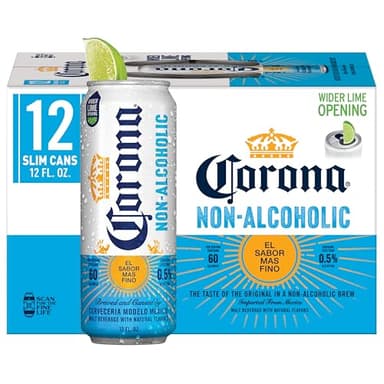 Corona Non-Alcoholic Malt Beverage Mexican Import Brew, 12 pk, 12 fl oz Cans, less than 0.5% ABV