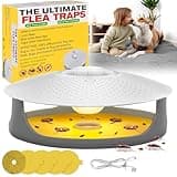 Flea Traps for Inside Your Home,Flea Killer for Home with Sticky Pads,Easy to Use 2 LED Light Modes Flea Light Trap for Indoor Outdoor, Effective Flea Home Treatment for House(1 Pack)