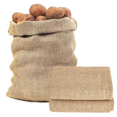 MAQIHAN 2 PCS Burlap Sack - 18.5" x 27.5" Burlap Bags for Plants High Density Natural Jute Bag of Potatoes Plant Grow Bags with Rope Potato Sacks Race Bags Potato Storage,Multipurpose