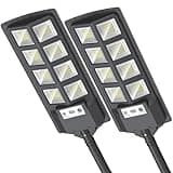 SynnCoosin-S8 200W Solar Lights Outdoor Waterproof 6500K 12000LM LED Solar Street Lights, Wide Angle Solar Flood Lights with Motion Sensor and Romote Control for Outside Yard Parking lot etc(2 Packs)