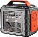 SBAOH Portable Power Station, 300W 296Wh Solar Generator Quick Charge / 110V AC Outlets/DC Ports and LED Flashlight, Lithium Battery Backup for Home Outdoor Travel Camping Blackout