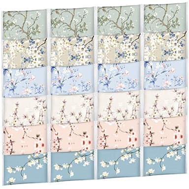 24 Packs Travel Size Tissue Pocket Slim Pack Facial 3 Ply Wallet Size Pocket Tissues for Travel Wedding Party Favors, 6 Styles(Colored Flowers)