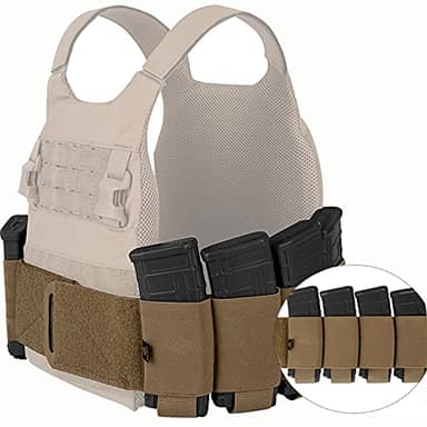 PETAC GEAR Elastic Cummerbund for Vest Quick Release Mounting Strap Tactical Stretch Cummerbund with 8 x Pouches for FCPC LBT LBX (Set)…… (CB)