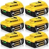 Ibanti Replacement for Dewalt 20V Max Battery Compatible with Dewalt 20V Battery DCB206 DCB203 DCB204 DCB200 Compatible with 20 Volt Max Cordless Power Tools (Yellow)