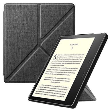 Fintie Origami Case for 7" Kindle Oasis (10th/9th Generation, 2019/2017 Release) - Slim Fit Stand Cover Support Hands Free Reading with Auto Wake Sleep, Denim Charcoal