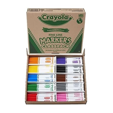 Crayola Fine Line Markers Classpack (200ct), Bulk Kids' Markers For Preschool, Kindergarten, Elementary School Classrooms, Teacher Classroom Must Haves
