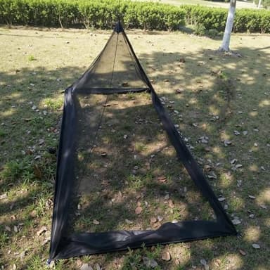 Camping Mosquito Net Compact Ultralight No-See-Um Breathable Mesh Bugnet Mosquito Netting Fits Sleeping Bags, Tent (Black)