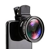 Professional 2 in 1 Lens Universal Clip 37mm Mobile Phone Lens 0.45x 49uv Super Wide-Angle + Macro HD Lens for All Smartphones