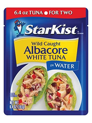 StarKist Albacore White Tuna in Water, 6.4 oz Pouch (1 Pack) Ready to Eat Wild Caught Tuna, 19g Protein & 90 Calories Per Serving, Gluten Free, Soy Free, Kosher, Perfect for Meals & Snacks
