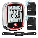DREAM SPORT Wireless Bike Computer with Cadence Speed Sensor Heart Rate Monitor 38Function Speedometer Odometer Backlight Altimeter Calorie DCY438