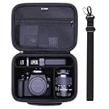 Camera Case Compatible with Canon EOS Rebel T7 / R100 / R50 / R5 / R6 Mark II / R7 / R8 / 90D / 5D Mark IV, Sony, Nikon DSLR Camera, Lens, Tripod, with 4 Pieces of Dividers and Shoulder Strap, Black