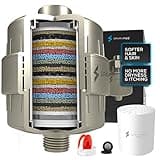 SparkPod 23 Stage Shower Head Filter for Dry Hair and Skin - High Output Universal Shower Filters to Remove Toxic Chemicals, Chlorine & Heavy Metals (Elegant Brushed Nickel)