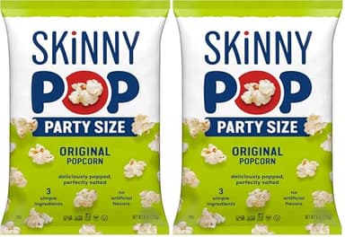 SkinnyPop Popcorn, Original, Whole Grain, Dairy-Free Snack, 8oz Family Size Bag (Pack of 2)