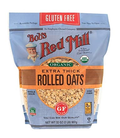 Bob's Red Mill Gluten Free Organic Extra Thick Rolled Oats, 32oz (Pack of 1) - Non GMO, Whole Grain, Vegan, Kosher