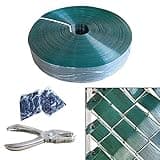 Aiwaiufu 76 Meters Chain Link Fence Privacy Tape, 250ftX0.15ft Chain Link Fence Slats with 200 Packs Snap Fastener&Punch Tool, Fence Covering Privacy, Green