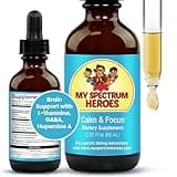 My Spectrum Heroes Calm & Focus Supplement Drops - Brain Support with L-theanine, GABA, Huperzine A - Enhance Focus for Kids or Adults - Boost Concentration for Kids & Teens - 2.02 FL oz. (60 ml)