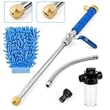 Hydro Jet High Pressure Power Washer Gun, Pressure Power Hose Nozzle Washer Wand Nozzle Glass Window Cleaning Sprayer for Car Home Garden Washing, Wash Mitt and Soap Dispenser