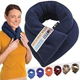 SunnyBay Microwave Heating Pad for Neck and Shoulders, 2.5 lbs 26 inch Long Versatile Microwavable Neck Wrap Warmer or Cool Pack, Hot or Cold Therapy to Relax Sore Muscles (Blue)