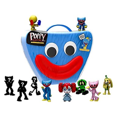 Poppy Playtime - Minifigure Collector Case Set Featuring Huggy Wuggy (10 Figures with Exclusives, Series 1), Multi_Color, (FP7700)