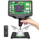 Andonstar AD409 HDMI Digital Microscope, 10.1 inch LCD Screen Soldering Microscope, 300X USB Electronic Camera for Professional PCB Soldering, Coin Collection, Supports Windows PC