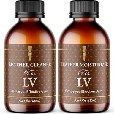 Leather Cleaner & Moisturizer For Louis Vuitton, Formulated To Clean LV Leather Stains While Restoring Leather Shine, Making Your Louis Vuitton Look Renewed & Leaving A Light Fragrance, 120ml X 2