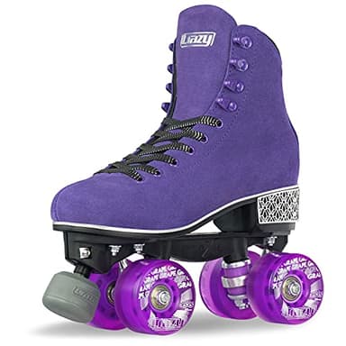 Crazy Skates Evoke Roller Skates for Women - Stylish Suede Quad Skates - Purple (Size: Womens 9 / Mens 8)