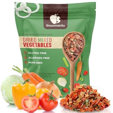2lb Tasty Vegetable Soup Blend, Dehydrated Vegetables for Ramen Toppings, Stews, and Emergency Food, Bulk Resealable Bag, All Natural and Non GMO