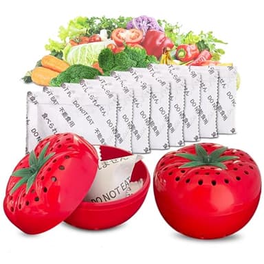 ShuRex Produce Freshness Preserver Saver Kit- Keep Fruits and Vegetables Fresh Longer, Ethylene Gas and Odor Absorber in Refrigerator (2 Saver Balls+8 Refill Sachets)
