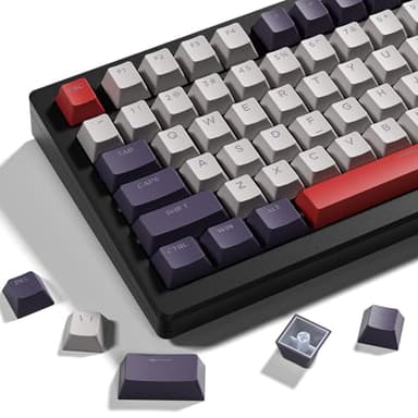 XVX Shine Through Keycaps -133 Keys Cherry Profile Double Shot PBT Keycaps Compatible for 60%/75%/100% Retro Gaming Mechanical Keyboard-Vintage Red