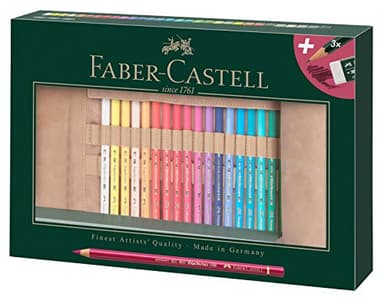 Faber-Castell Art & Graphic Polychromos Colour Pencil, Multicoloured, Pencil Roll Of 34, For Art, Craft, Drawing, Sketching, Home, School, University, Colouring