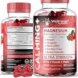 Magnesium Glycinate Gummies, 1000 mg - Magnesium Supplement to Support Relaxation, Heart Health - Chewable Calm Magnesio Gummies for Adults, Glicinato De Magnesio - Strawberry Flavor