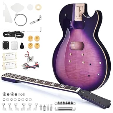 Leo Jaymz DIY LP Style Electric Guitar Kits,Spray-painted Mahogany Body,Laurel Wood Fingerboard and Maple Neck, including all Components