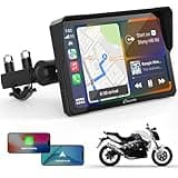 CARPURIDE W702 Motorcycle GPS Carplay Screen, Wireless CarPlay & Android Auto Car Stereo for Motorbike, 7" Waterproof Touchscreen, Dual Bluetooth, Siri,Navigation Screen