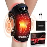 HALIDODO Red Light Therapy & Vibration Massage Knee Brace - Wireless Rechargeable Controller, 660nm&850nm Red Light Therapy Heated Device for Knee/Joint/Elbow/Shoulder Pain Relief, Faster Recovery