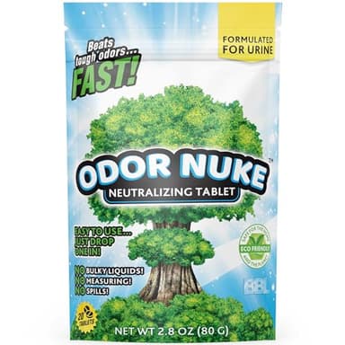 Human Urine Odor Neutralizer Tablets by ODOR NUKE - Kill Urine Smell In Portable Urinals for Men, Bedside Commodes, Bedpans & Camping Toilets - 2.8oz (Original)
