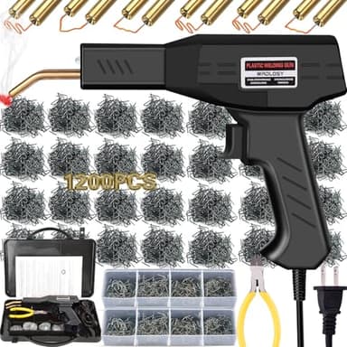 Wrdlosy Plastic Welder, 1200PCS Staples, Plastic Welding Kit, Must Have for DIYers, Instant On/Off, Welder Kit, Bumper Repair, Portable Toolbox (Black)
