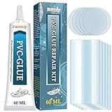 Air Mattress Patch Kit, Salt, Hot Water and UV Resistant Pool Liner Patch Kit, Vinyl Pool Liner Repair Kit Repairs a Variety of Inflatables Including Hot Tubs, Inflatable Spa Pools
