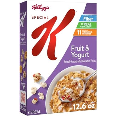 Kellogg's Special K Breakfast Cereal, Fiber Cereal, Family Breakfast, Fruit and Yogurt, 12.6oz Box (1 Box)