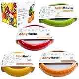 ACHYHAVIN Reusable Avocado Saver and Onions Storage - Set of 4 Fruit and Vegetable Anti-Oxidation Storage Box for Fridge - Ideal for Garlic,Lemons,Potatoes.
