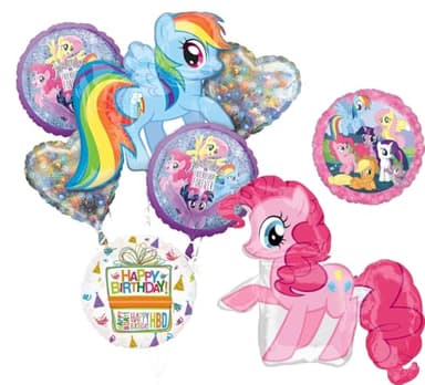 Anagram MLP Birthday Party Supplies Pinkie Pie and Rainbow Dash Balloon Bouquet Decorations