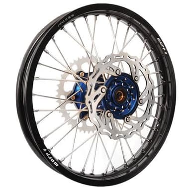 Warp 9 Complete Wheel Kit - Rear 19 x 2.15 Black Rim/Blue Hub/Silver Spokes and Nipples for Yamaha YZ450F 2003-2008