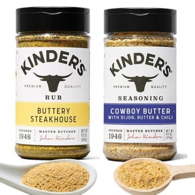 (2 pack) Kinders Buttery Steakhouse & Cowboy Butter Seasoning Set,9.5 oz - Gourmet Grilling and All-Purpose Rubs for Steak, Chicken & Fish
