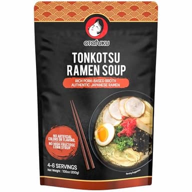 Otafuku Tonkotsu Ramen Shoyu Broth Concentrate, Rich Pork-Based Soup Mix for Authentic Japanese Ramen Noodles, 7.5oz (1 Pouch)