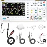 FNIRSI 1014D Oscilloscope 2 in 1 Digital Oscilloscope DDS Signal Generator, 100X High Voltage Probe, 2 Channels 100Mhz Bandwidth 1GSa/s Sampling Rate Built-in 1GB Storage Space