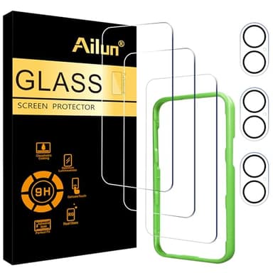 Ailun 3 Pack Screen Protector for iPhone 17 [6.3 inch] + 3 Pack Camera Lens Protector with Installation Frame,Dynamic Island Compatible,Case Friendly Tempered Glass[Not for iPhone 17 Pro/Pro Max/Air]