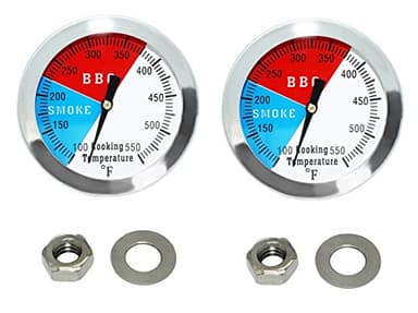 2 Inch BBQ Thermometer Gauge - 2 Pcs Charcoal Pit Smoker Temp Gauge - Replacement for Smoker Grill Wood Charcoal Pit, Temp Thermometer