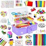 3000 Arts and Crafts Supplies for Kids Craft Kit All in 3 Layered Craft Box with Pipe Cleaners Crafts for Kids Age 4-6, 6-8, 8-12 DIY School Supplies Materials Set Toys Gifts for Girls Boys, Purple