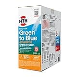HTH 52038 Swimming Pool Care Green to Blue, Advanced Shock System, 2-Step Swimming Pool Care Solution, 1 Kit